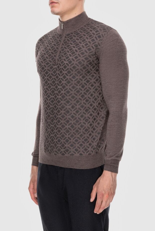 Cesare di Napoli brown troyer in a contrasting textured pattern for men 171383 - photo 3