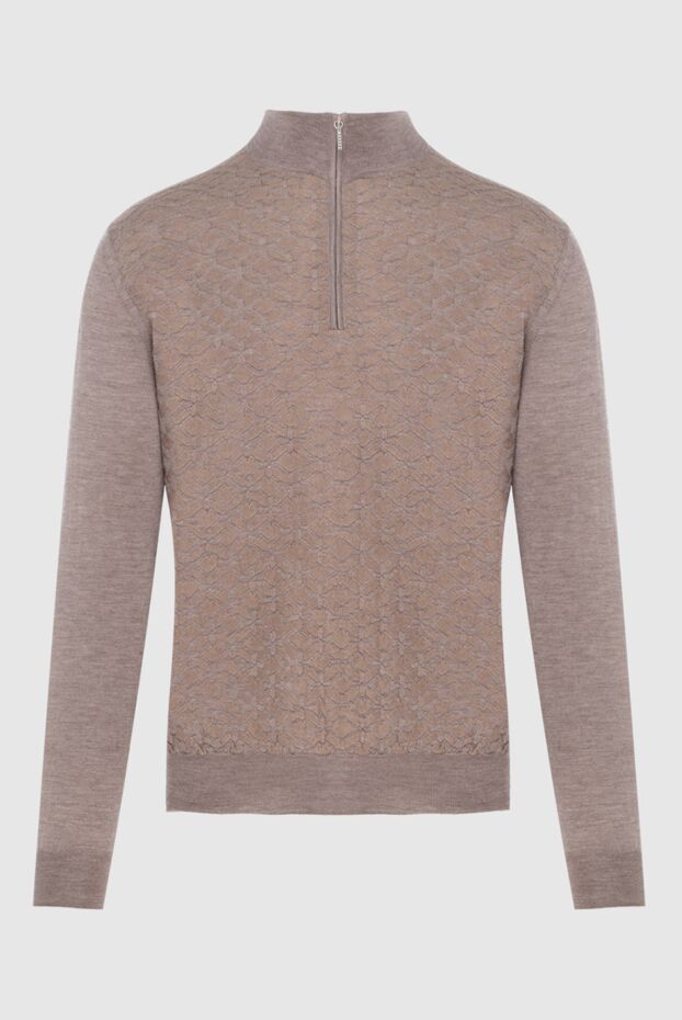 Cesare di Napoli beige cashmere and silk troyer with 3d pattern and zip 171387 - photo 1
