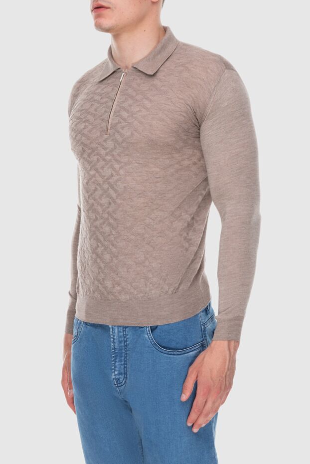 Cesare di Napoli beige polo with embossed front and crocodile insert
 171390 - photo 3