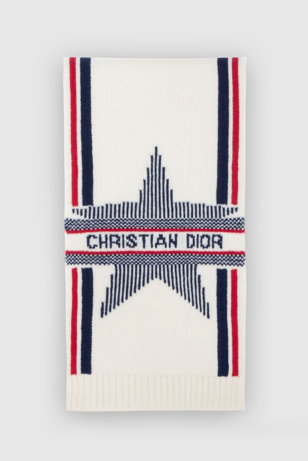 Dior white women's scarf with decorative star and contrasting stripes 171412 - photo 1