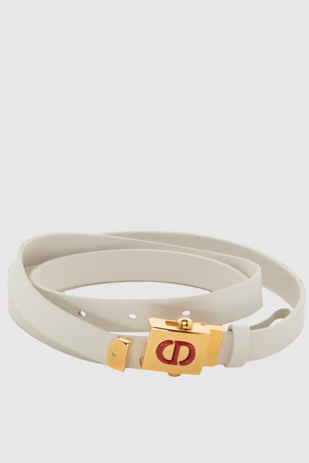 Dior white leather belt for women with logo 171413 - photo 1
