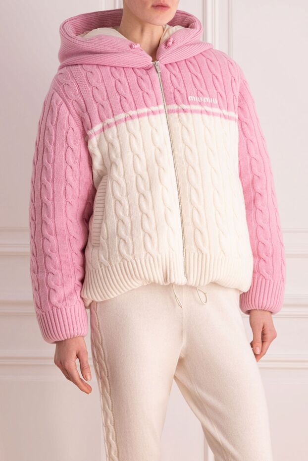 Miu Miu wool and cashmere jacket pink for women 171424 - photo 3