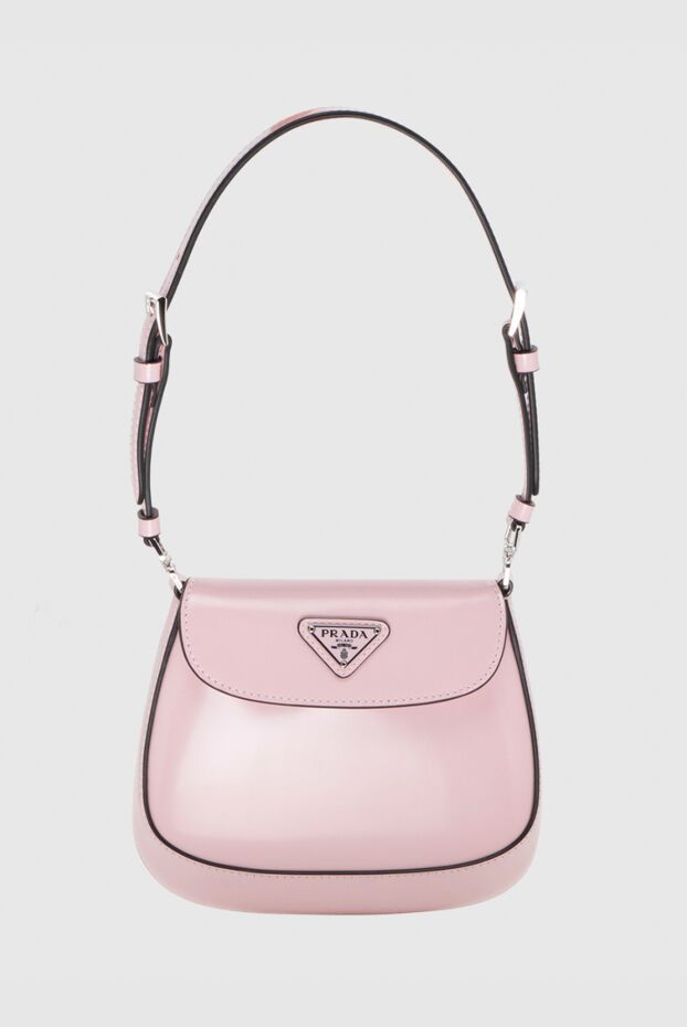 Prada логотипі бар ашық қызғылт былғарыдан жасалған әйелдер сөмкесі 171441 - фото 1