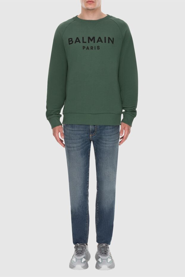 Balmain cotton green sweatshirt for men 171519 - photo 2