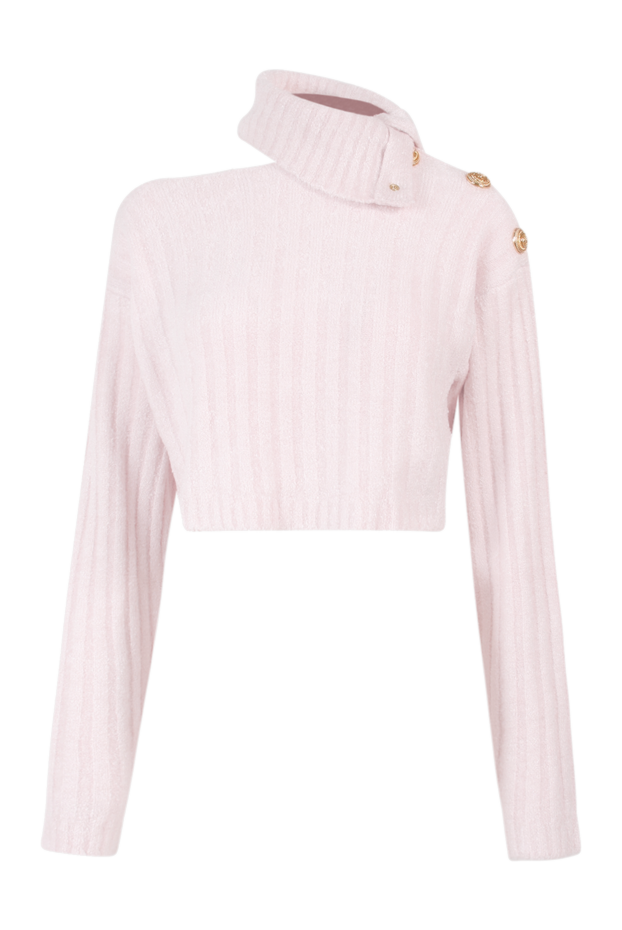 Balmain asymmetrical off-the-shoulder long sleeve jumper with buttons 171528 - photo 1