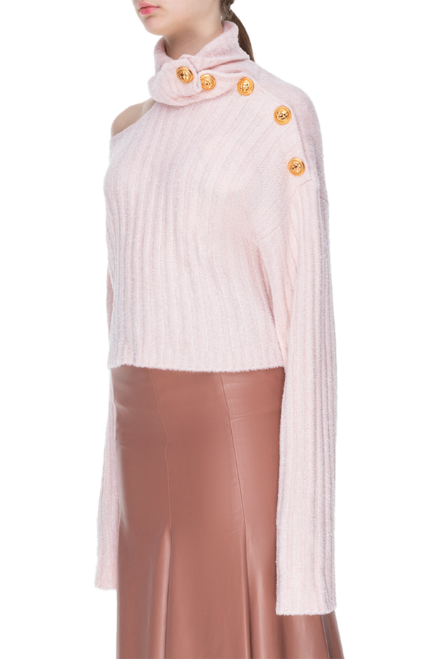 Balmain asymmetrical off-the-shoulder long sleeve jumper with buttons 171528 - photo 3