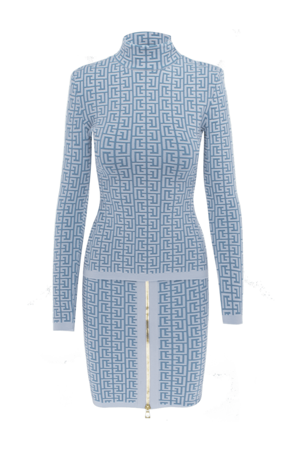 Balmain костюм с юбкой голубой женский 171541 - фото 1