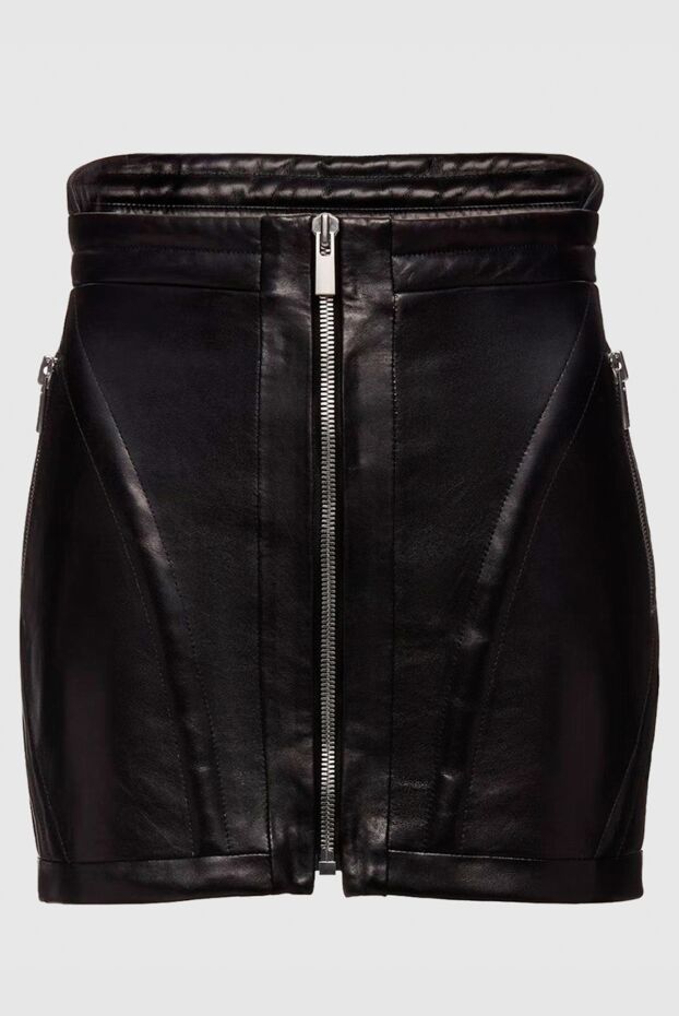 Magda Butrym women black leather mini skirt with zippers 171566 - photo 1
