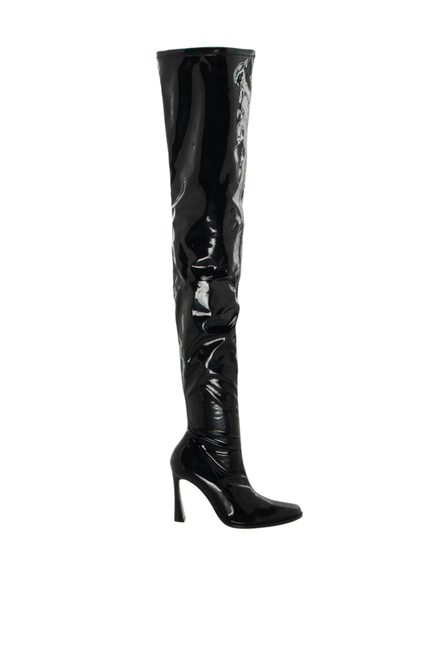Magda Butrym thigh-high boots women's leather high patent black 171601 - photo 1