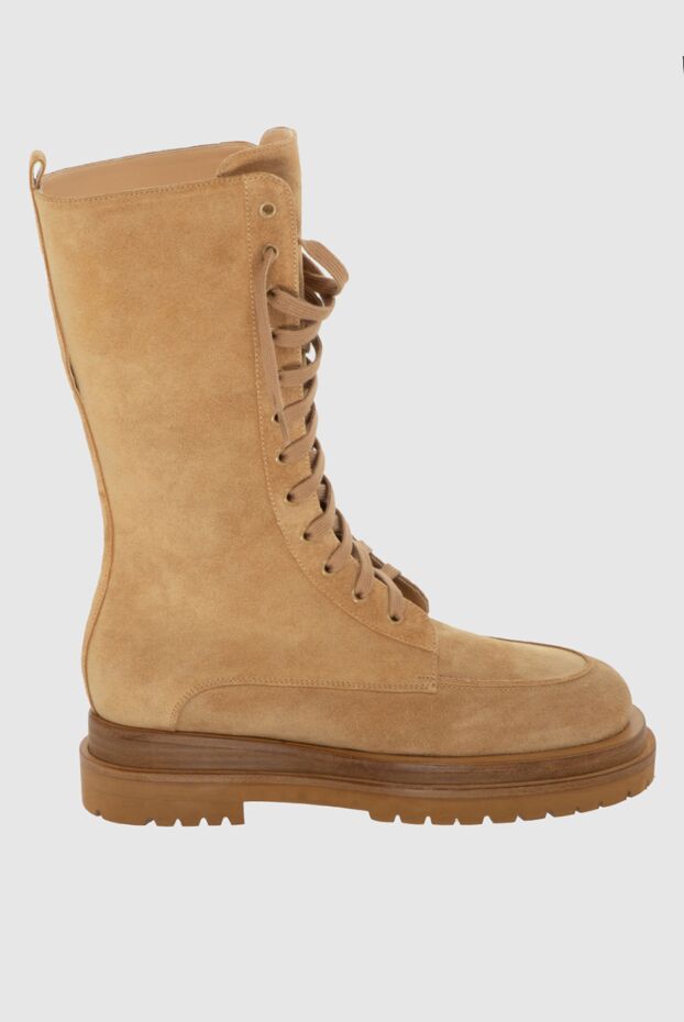 Magda Butrym women's high beige suede boots with laces 171602 - photo 1