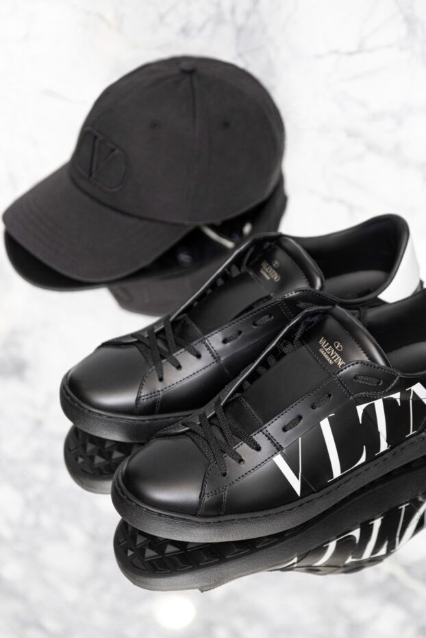 Valentino бедерлі бренд эмблемасы бар қара мақта қалпақ
 171627 - фото 2