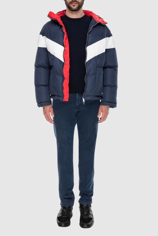 Valentino men's down jacket in a sporty style with a geometric accent 171629 - photo 2