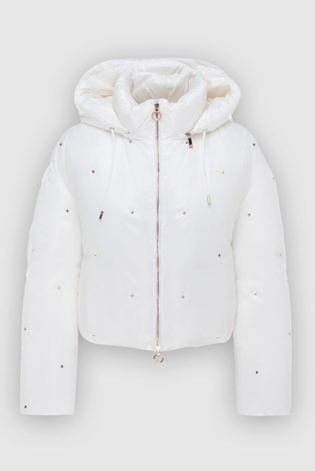 Valentino women's white short down jacket with hood and decorative crystals
171631 - photo 1