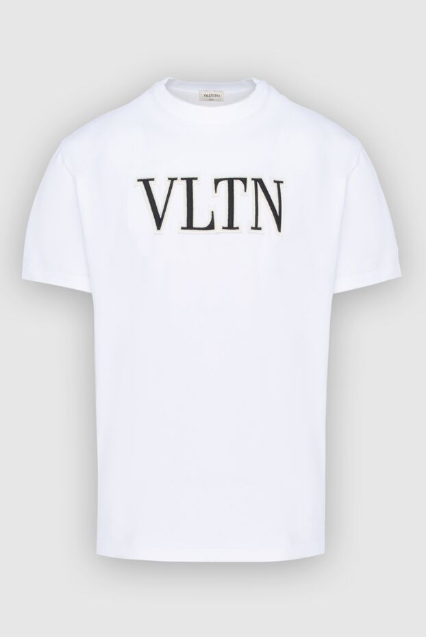 Valentino мужская белая футболка из белого хлопка с контрастной надписью vltn
171648 - фото 1