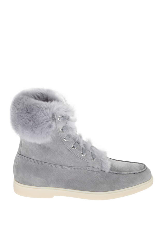 Santoni women's gray boots made of leather and fur 171667 - photo 1