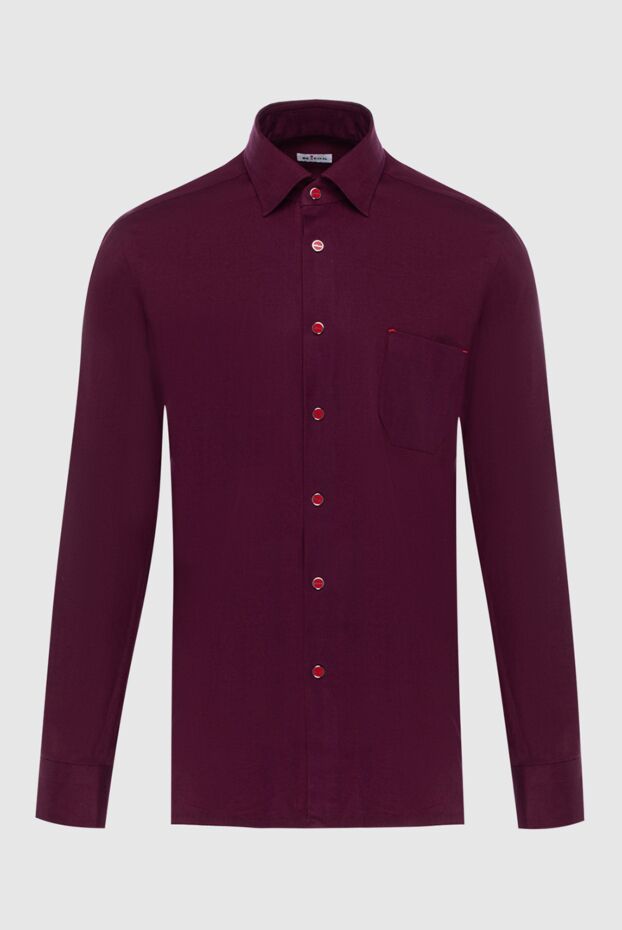 Kiton cotton and lyocell shirt purple for men 171691 - photo 1
