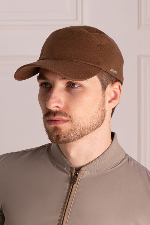 Loro Piana кепка кашемировая с дополнительными округлыми швами коричневая мужская 171692 - фото 3