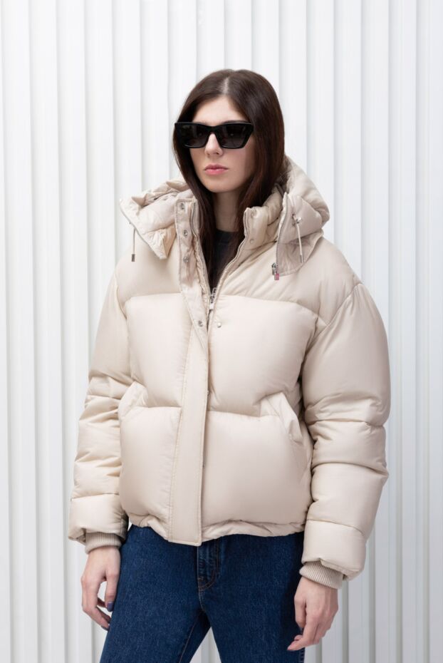 Loro Piana short beige down jacket with hood and hidden zipper
 171748 - photo 2