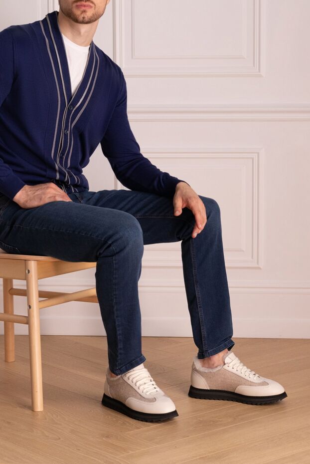 Doucal`s beige men's snickers 171759 - photo 2