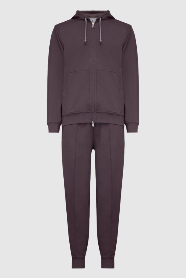 Brunello Cucinelli костюм спортивный мужской из хлопка и полиамида фиолетовый. 171773 - фото 1