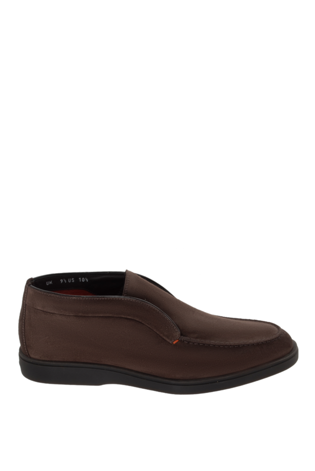 Santoni мужские замшевые лоферы тёмно-коричневые на лёгкой подошве
171783 - фото 1