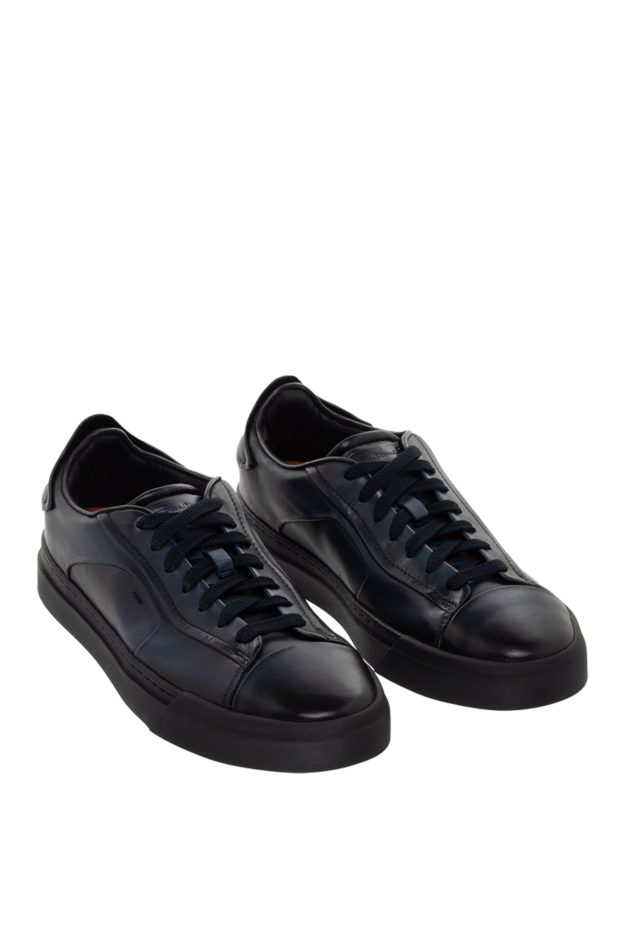 Santoni low top sneakers in smooth leather in black
 171798 - photo 3