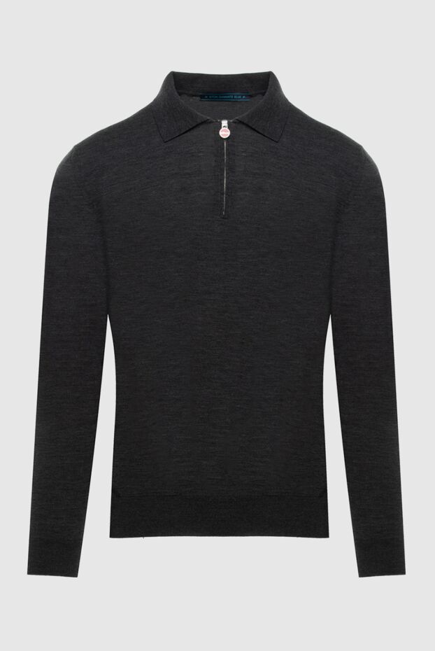 Kiton polo with long sleeves made of wool gray for men 171839 - photo 1