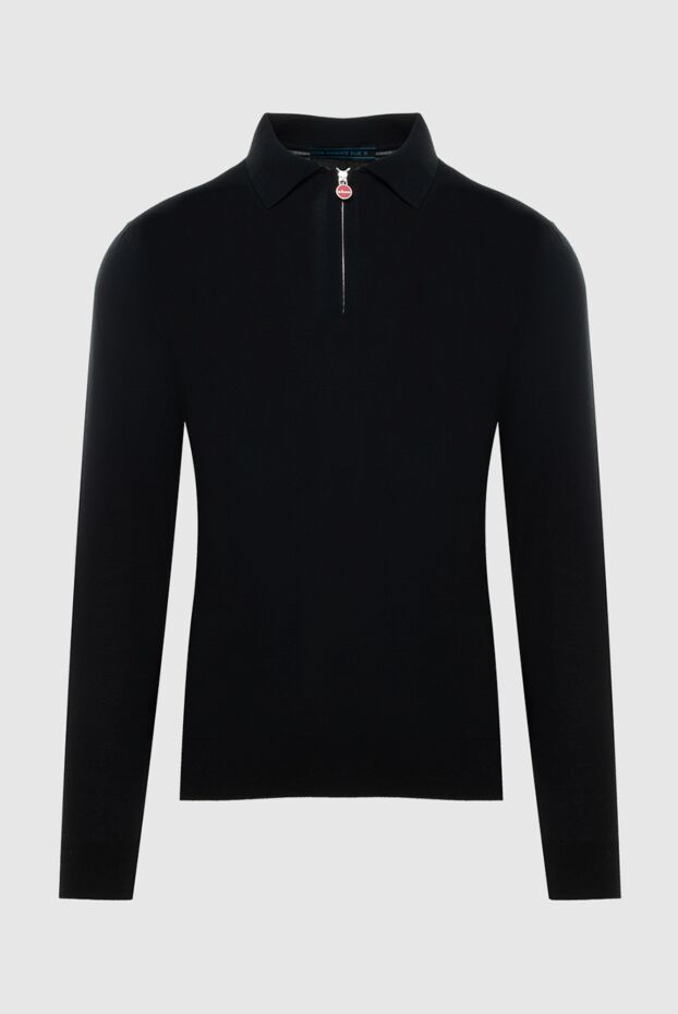 Kiton ұзын жеңі және сыдырмасы бар қара поло жейде 171842 - фото 1