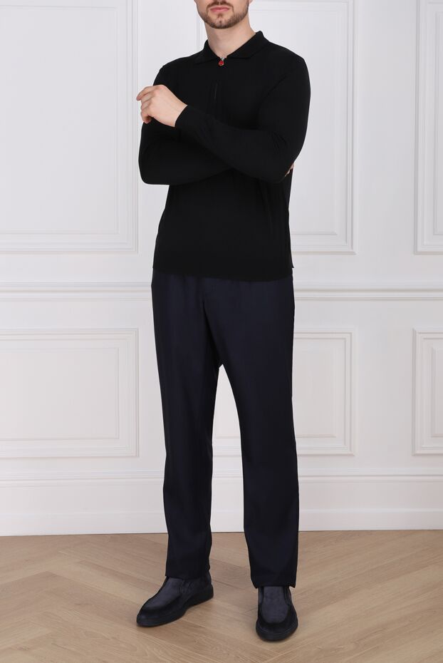 Kiton ұзын жеңі және сыдырмасы бар қара поло жейде 171842 - фото 2