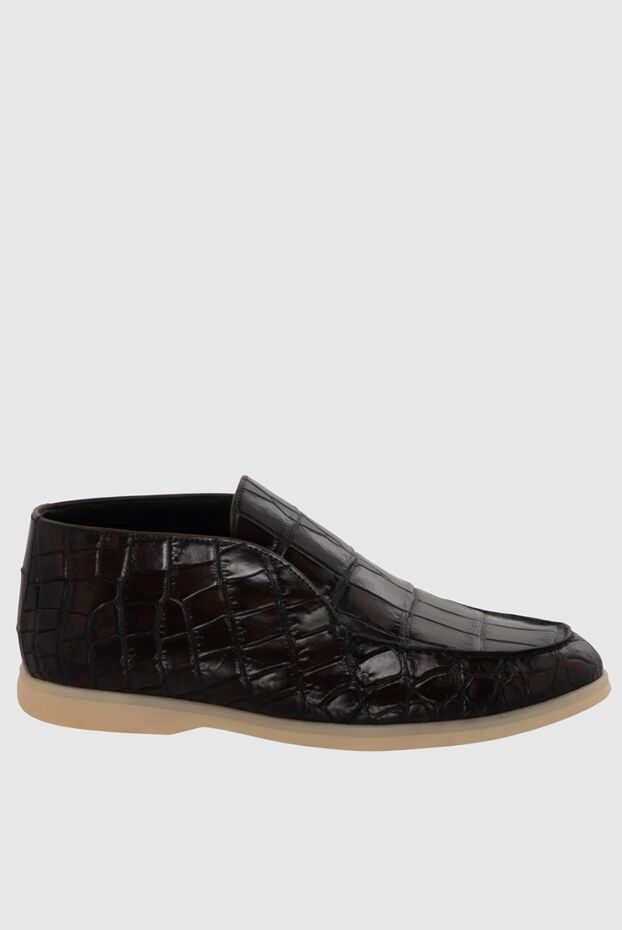 Cesare di Napoli high-top dark brown alligator leather loafers for men 171895 - photo 1