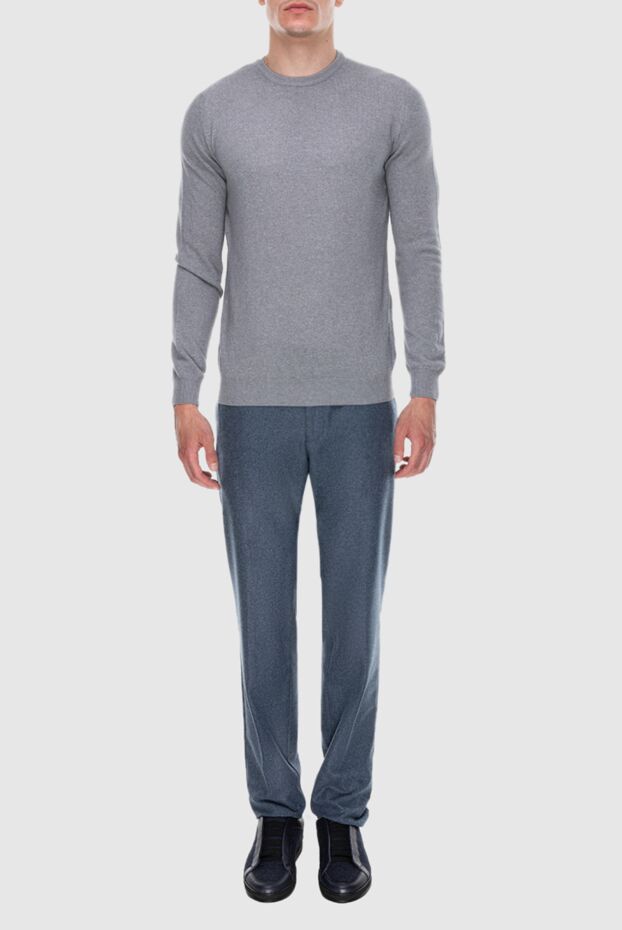 Cesare di Napoli men's cashmere sweater in cool grey with round neck
 171908 - photo 2