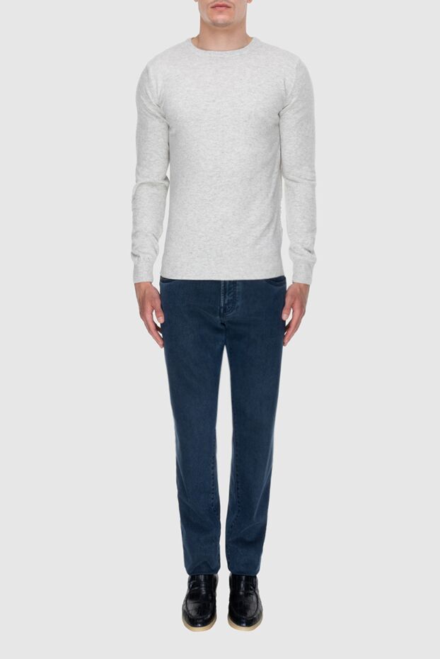 Cesare di Napoli white cashmere jumper with speckles for men 171910 - photo 2