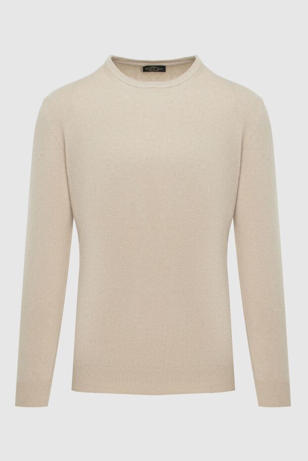 Cesare di Napoli men's cashmere jumper light beige basic thin 171911 - photo 1
