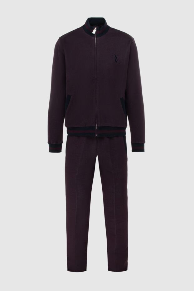 Billionaire men’s dark burgundy tracksuit with stand-up collar and contrast inserts 171951 - photo 1