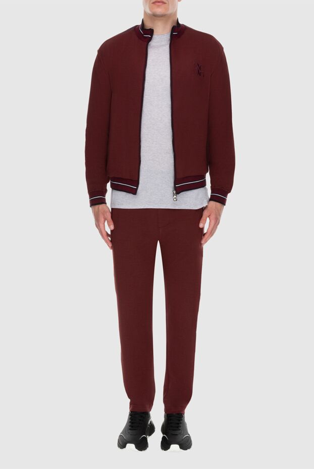 Billionaire men’s burgundy tracksuit with stand-up collar and contrast inserts 171954 - photo 2