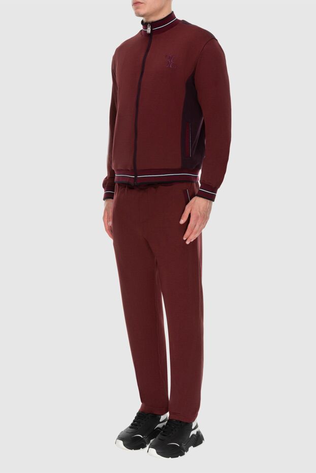 Billionaire men’s burgundy tracksuit with stand-up collar and contrast inserts 171954 - photo 3