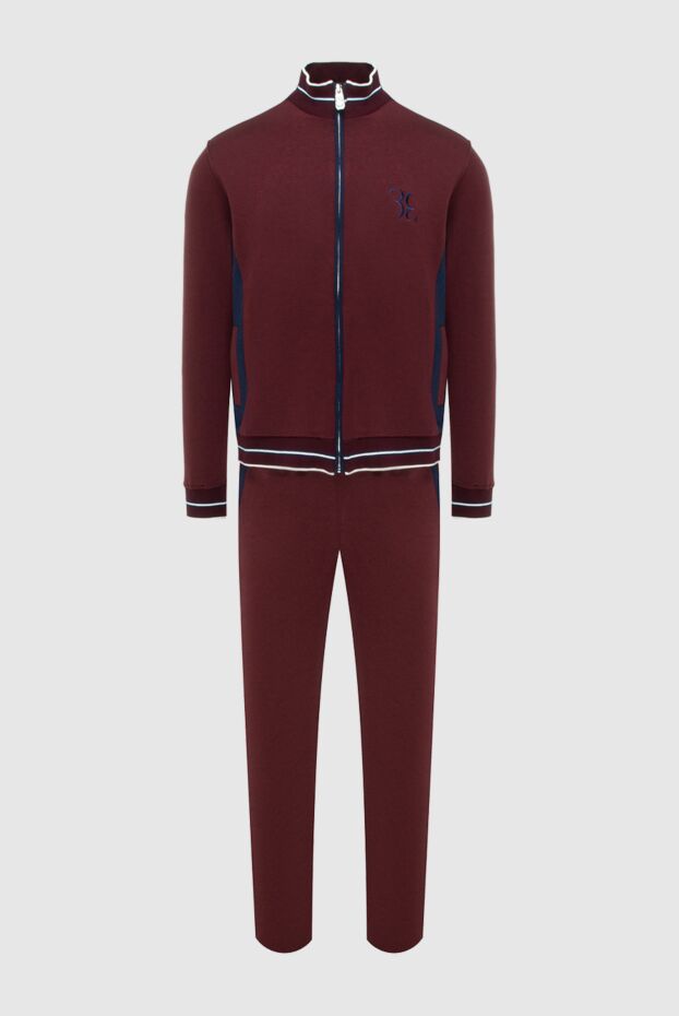 Billionaire men’s burgundy tracksuit with stand-up collar and contrast inserts on zipper 171956 - photo 1