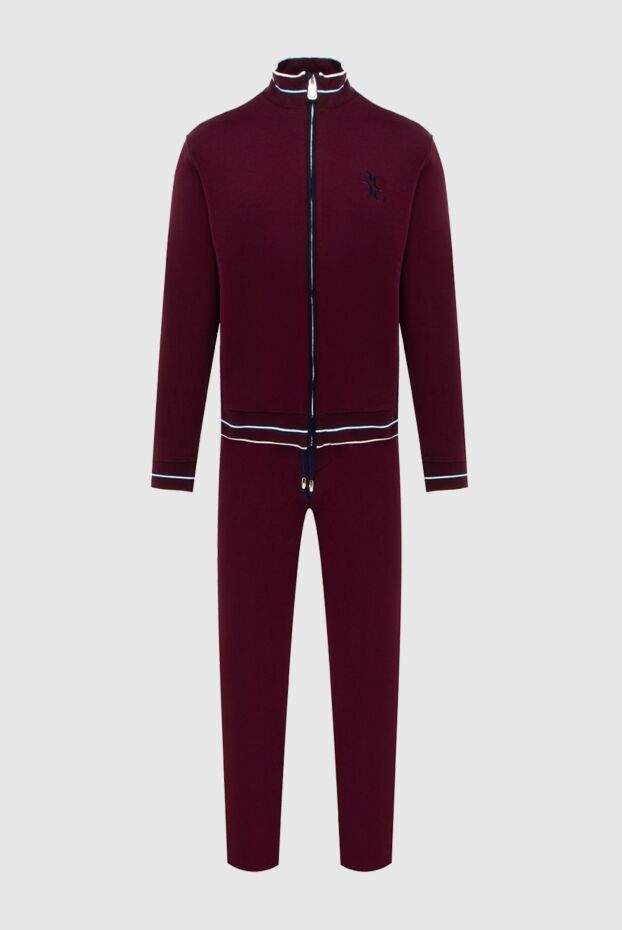 Billionaire men’s burgundy tracksuit with stand-up collar and contrast striped inserts 171957 - photo 1