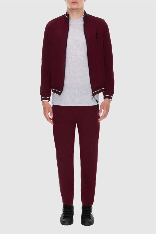 Billionaire men’s burgundy tracksuit with stand-up collar and contrast striped inserts 171957 - photo 2