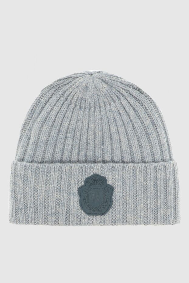 Billionaire gray cashmere beanie with contrasting logo patch for men 171965 - photo 1