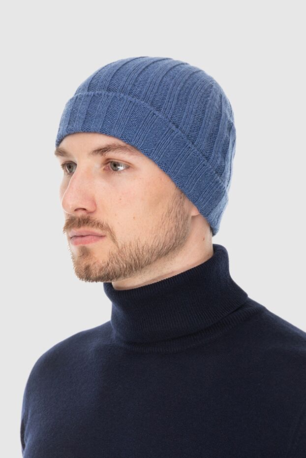 Gran Sasso denim blue cashmere hat men's 171999 - photo 2