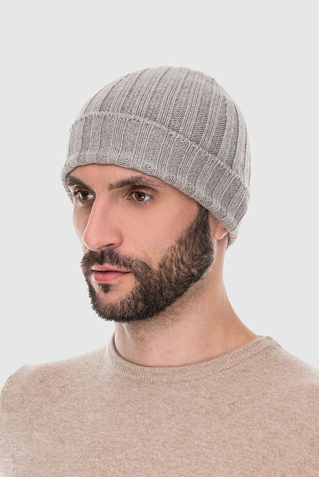 Gran Sasso gray-beige cashmere hat men's 172000 - photo 2