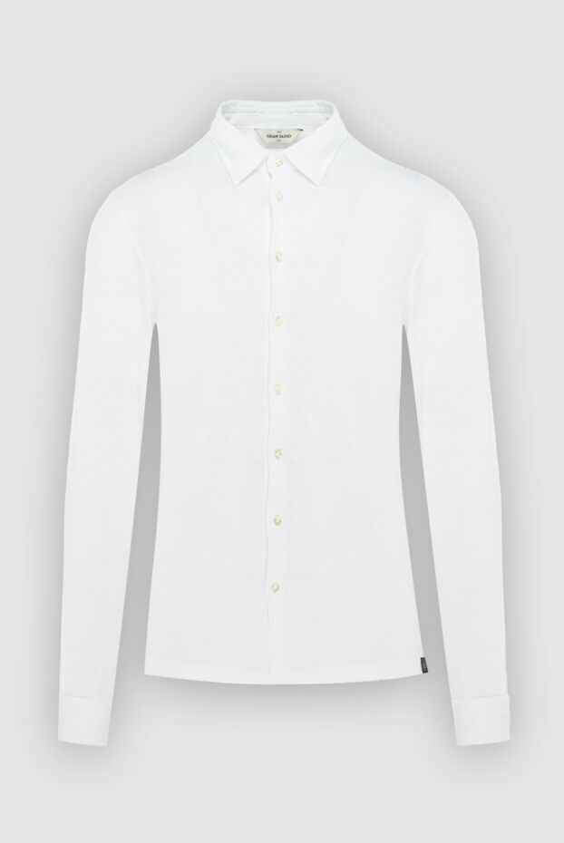Gran Sasso white men's linen and elastane shirt 172025 - photo 1
