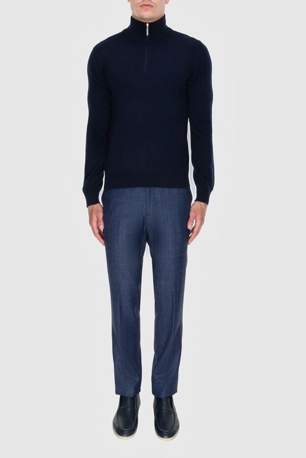 Gran Sasso blue men's cashmere troyer 172031 - photo 2