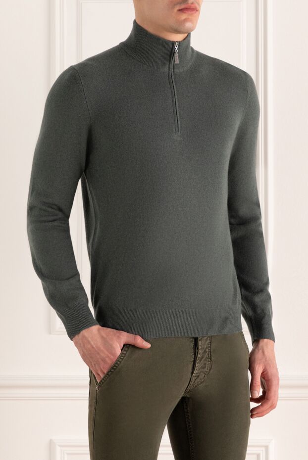 Gran Sasso green men's trench coat made of wool, viscose and cashmere 172034 - photo 3