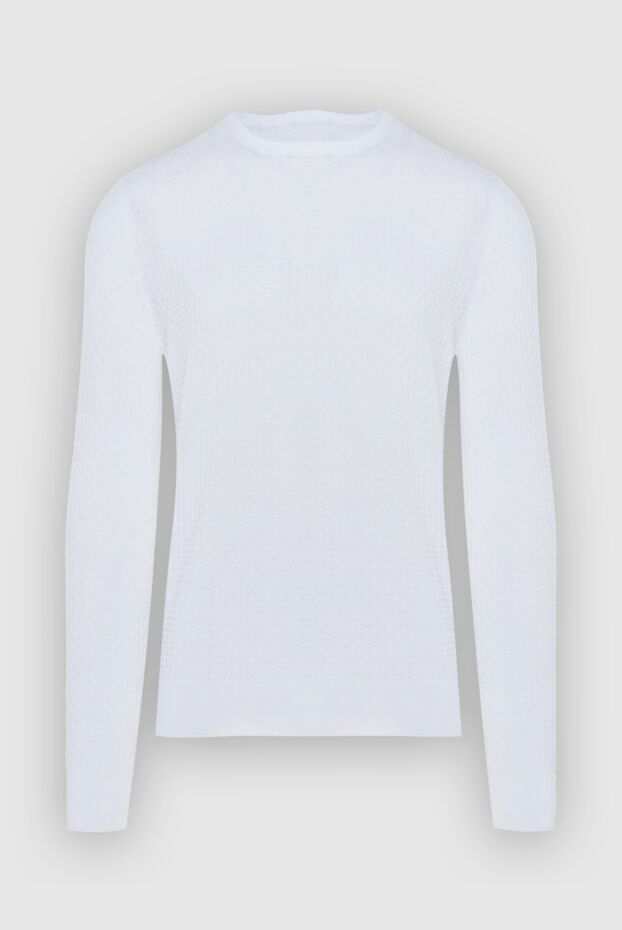 Gran Sasso white textured knit cotton sweater men's 172046 - photo 1
