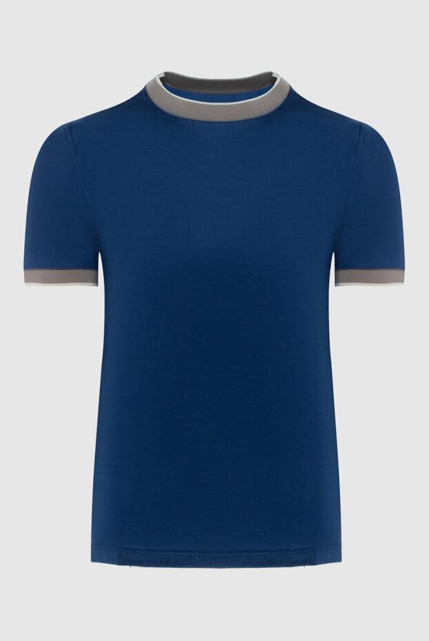 Gran Sasso blue cotton t-shirt with contrast piping men's 172068 - photo 1