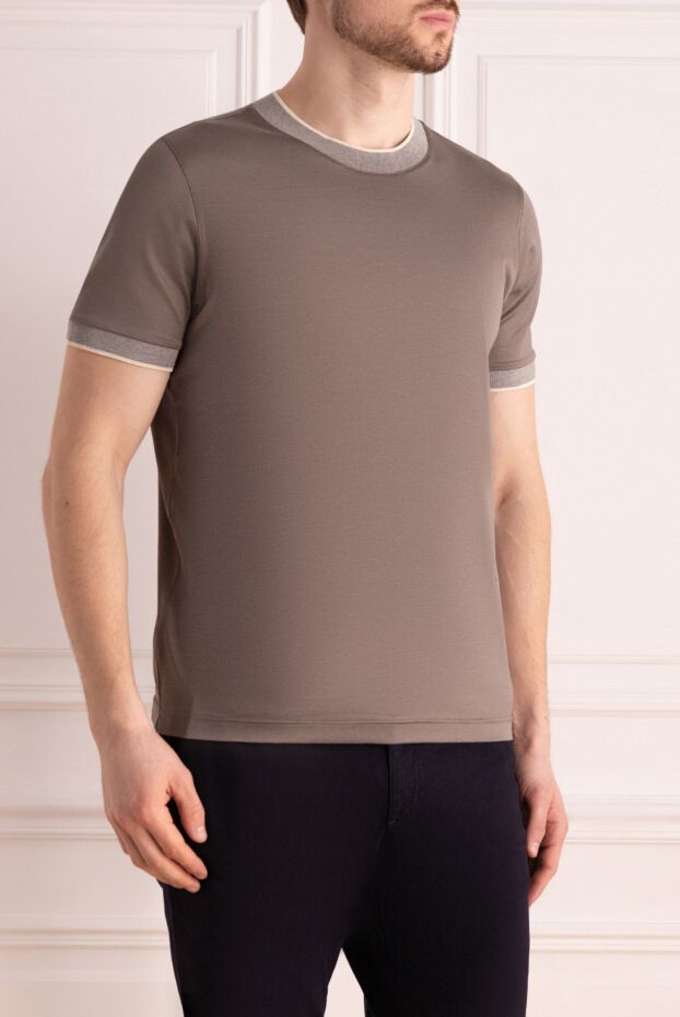 Gran Sasso men's cotton t-shirt with contrast trim 172069 - photo 3