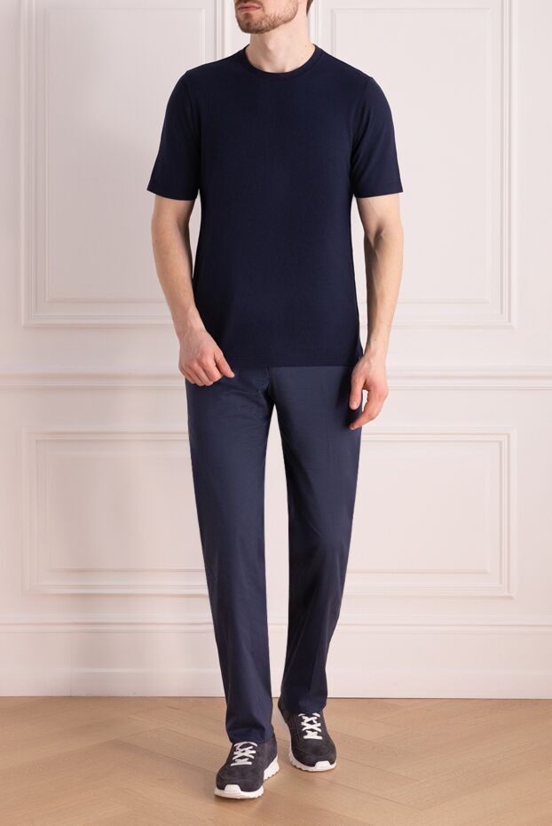 Gran Sasso dark blue fitted cotton t-shirt men's 172070 - photo 2