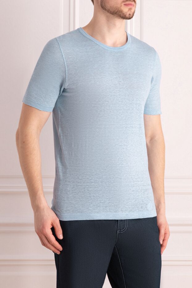 Gran Sasso basic light blue linen t-shirt men's 172072 - photo 3